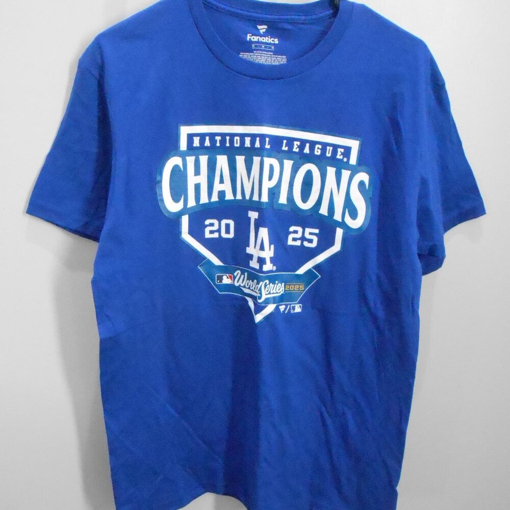 Los Angeles Dodgers MLB World Series 2025 Men's Blue Short Sleeve T-shirt Size-M